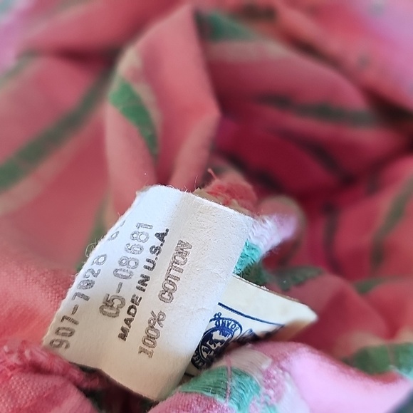 Vintage OshKosh Pink Tab Pink Floral Overall Dress / Dressall, Size 6X - Picture 13 of 14